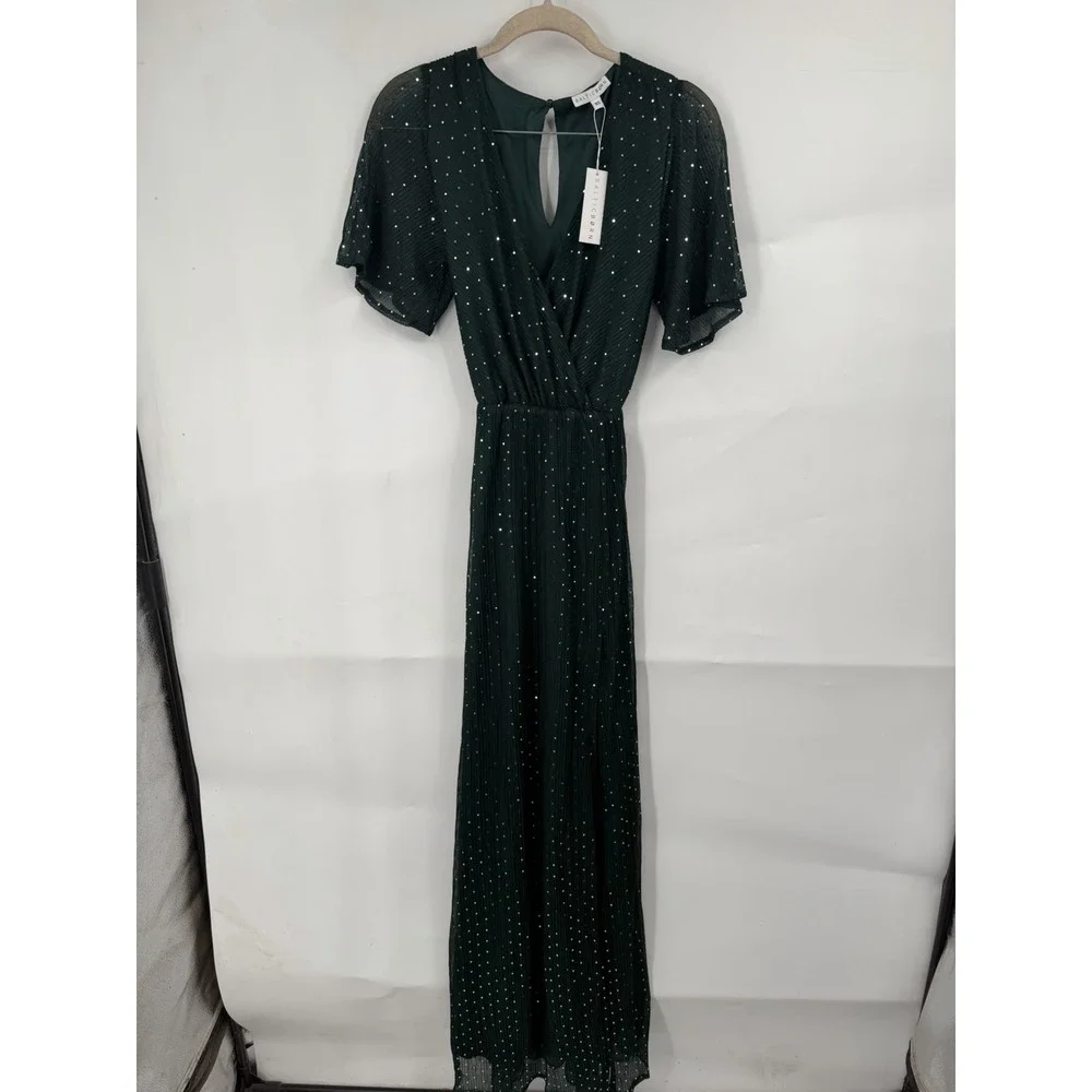 Baltic Born Grace Sparkle Maxi Dress Women XS Green NEW NWT Formal Wedding Guest